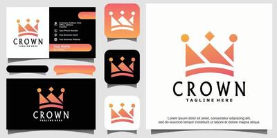 drottning kung prinsessa krona kunglig elegant logotyp design vektor