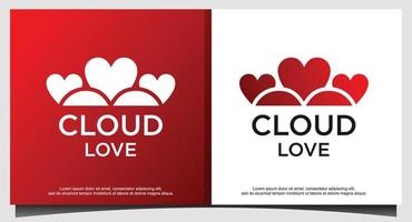 moln kärlek logotyp formgivningsmall vektor
