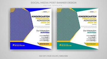Bildung Schule Zulassung Banner Social Media Post Design Vorlage Bundle Pro Download vektor