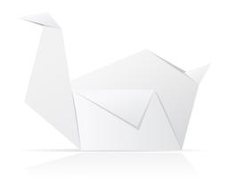 Origami-Papierschwan-Vektorillustration vektor
