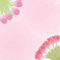 akvarell tulpan blomma och lämna scenografi vektor