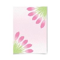 Aquarell Tulpe Blume und Set-Design verlassen vektor