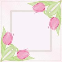 Aquarell Tulpe Blume und Set-Design verlassen vektor