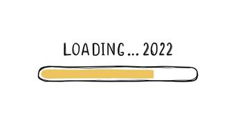 2022 neues Jahr Ladebalken-Doodle vektor