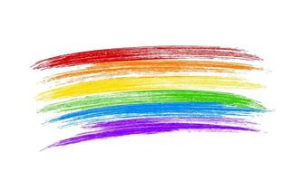 Pinselstriche die Farben des Regenbogens, isoliert auf weiss. LGBT-Community-Flagge. Symbol für lesbische, schwule, bisexuelle, transgender-soziale Bewegungen. vektor