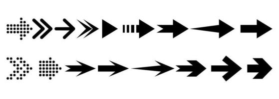 Satz handgezeichnete Pfeile isoliert auf weißem Hintergrund. für Business-Infografik, Banner, Web- und Konzeptdesign. Vektor-Doodle-Design-Elemente. vektor