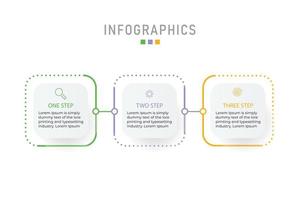 visualisering av affärsdata. processdiagram. abstrakta element av graf, diagram med 3 steg, alternativ, delar eller processer. kreativt koncept för infographic. vektor