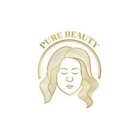 Pure Beauty Logo Design Premium-Vorlage vektor