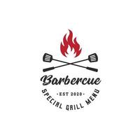 Barbercue-Logo-Vorlage, Grill und Grill, Steakhaus, Grill vektor