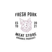 fläskkött logotyp designmall vektor premium, gris, fläsk, piggy, köttbutik, färskt kött, slaktarmarknad