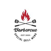 Barbercue-Logo-Vorlage, Grill und Grill, Steakhaus, Grill