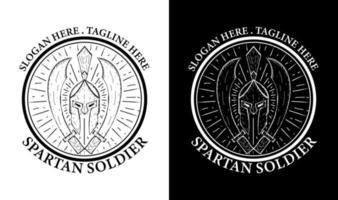 spartanisch Vintage Retro Abzeichen Label Emblem Logo Design Inspiration vektor