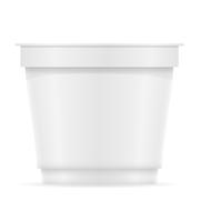 vit plastbehållare av yoghurt eller glass vektor illustration