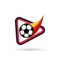 fotbollslogotyp eller fotbollsklubbens teckenmärke. fotboll logotyp med sköld bakgrund vektor design