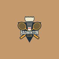 Badminton-Logo-Design-Vektor. passend für Badminton-Sportteam- und Turnierlogo vektor