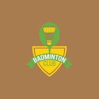 Badminton-Logo-Design-Vektor. passend für Badminton-Sportteam- und Turnierlogo vektor