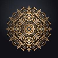 abstraktes dekoratives Luxusmandala-Vektordesign mit goldenem Arabeskenkönigsmuster vektor