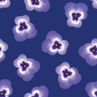 violette Stiefmütterchenblume auf marineblauem Hintergrund vektor