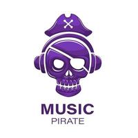 musik pirat logotyp maskot illustration vektor