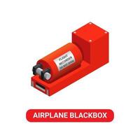 Flugzeug-Blackbox. Flugschreibergerät zum Auffinden der Ursache von Flugzeugunfällen Objektdarstellung im isometrischen Vektor