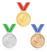 Medaillengewinner-Sportgold-Silberbronzenvorrat-Vektorillustration vektor