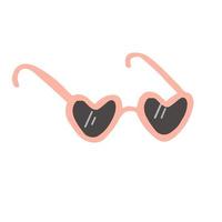 hübsche herzförmige Sonnenbrille mit rosa Rand vektor