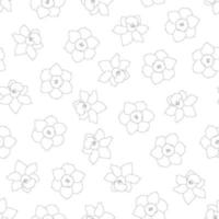 Narzisse - Narzissenblume Umriss auf weißem Hintergrund vektor