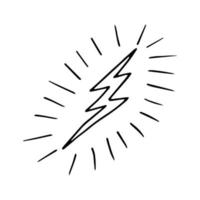 Blitz handgezeichnetes Gekritzel, Symbolaufkleber vektor