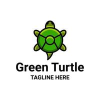 enkel maskot vektor logotyp design av grön sköldpadda