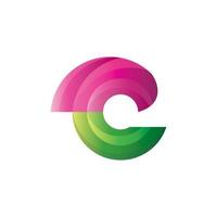 bokstaven c färgglada, vektor logotyp design redigerbar