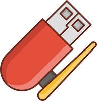 USB-Vektor-Illustration auf einem transparenten Hintergrund. Symbole in Premiumqualität. Vektorlinie flaches Farbsymbol für Konzept und Grafikdesign. vektor