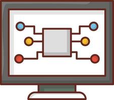 processor vektorillustration på en transparent bakgrund. symboler av högsta kvalitet. vektor linje platt färgikon för koncept och grafisk design.