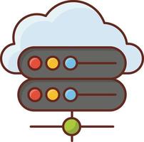 Cloud-Vektor-Illustration auf einem transparenten Hintergrund. Symbole in Premiumqualität. Vektorlinie flaches Farbsymbol für Konzept und Grafikdesign. vektor