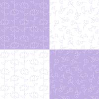 Lavendel und weiße botanische Blumenmuster vektor