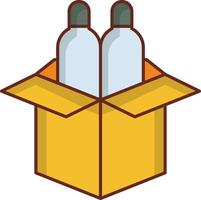 Paketvektorillustration auf einem transparenten Hintergrund. Symbole in Premiumqualität. Vektorlinie flaches Farbsymbol für Konzept und Grafikdesign. vektor