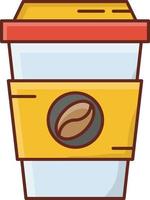 Kaffee-Vektor-Illustration auf einem transparenten Hintergrund. Symbole in Premiumqualität. Vektorlinie flaches Farbsymbol für Konzept und Grafikdesign. vektor