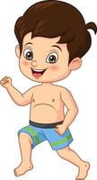 Cartoon glücklicher kleiner Junge in einem Sommerbadeanzug vektor