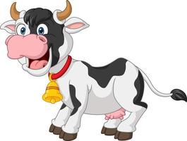 Cartoon lustige Kuh isoliert auf weißem Hintergrund vektor