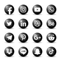Social Media 3D Icons und Logos Collection Pack Premium-Vektor vektor