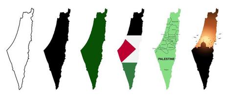 Vektorkarte von Palästina auf weißem Hintergrund. Vektor-Illustration vektor