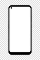 realistisk modell av smartphone. smartphone mockup. enheten framifrån. 3d mobiltelefon vektor