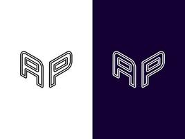 Anfangsbuchstabe ap minimalistisches und modernes 3D-Logo-Design vektor