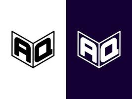 initial bokstav aq minimalistisk och modern 3d-logotypdesign vektor