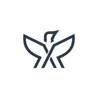 ravens bird kombination och bokstaven r med i vit bakgrund, vektor logotyp design platt minimalistisk