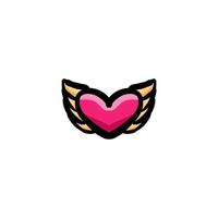 enkel vektor logo design ikon kärlek vingar