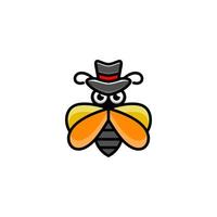 bee wear hatt i bakgrunden vit, vektor logotyp design redigerbar