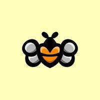 enkel maskot vektor logotyp design av naturlig bee honung