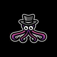 einfaches Maskottchen-Logo-Design-Oktopus vektor