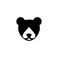 kombination panda med kort spade.in bakgrund vit, ikon vektor logotyp design redigerbar