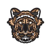 das Gesicht eines Tigers. Tiger aus Maori-Mustern. exklusive Corporate Identity. isoliert. Vektor-Illustration. vektor